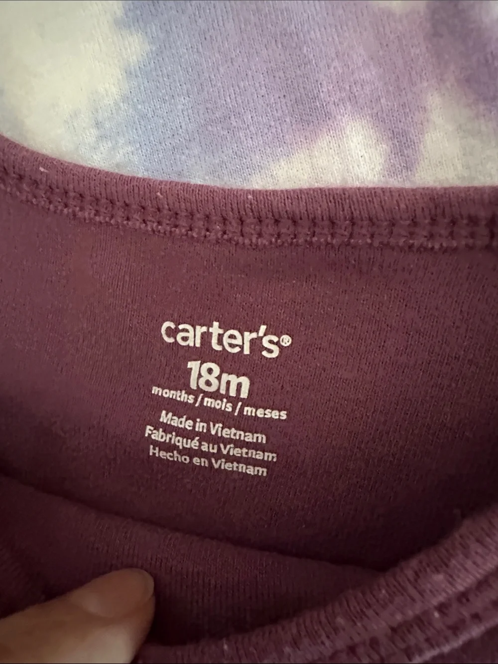 Carter's Kids Bodysuit Set - Teal, Plum, Cream, Pastel Tie-Dye